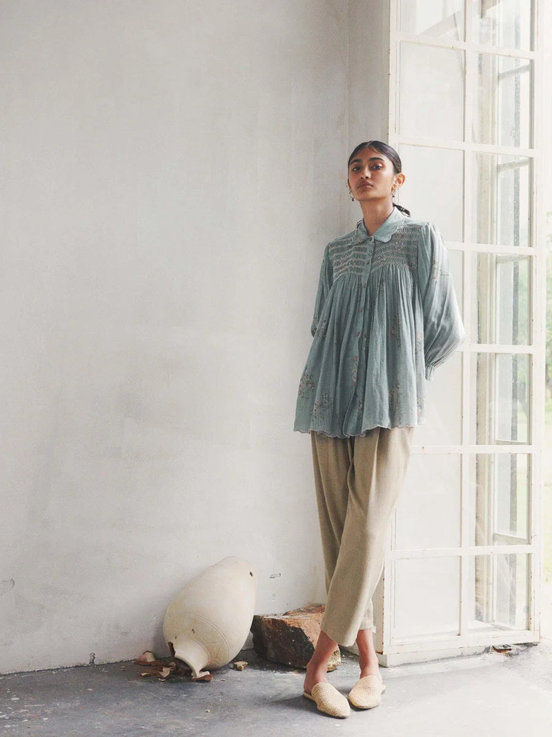 Judy Shirt-Pale Blue cotton top/shirt by CORD in light blue for women Worldwide
