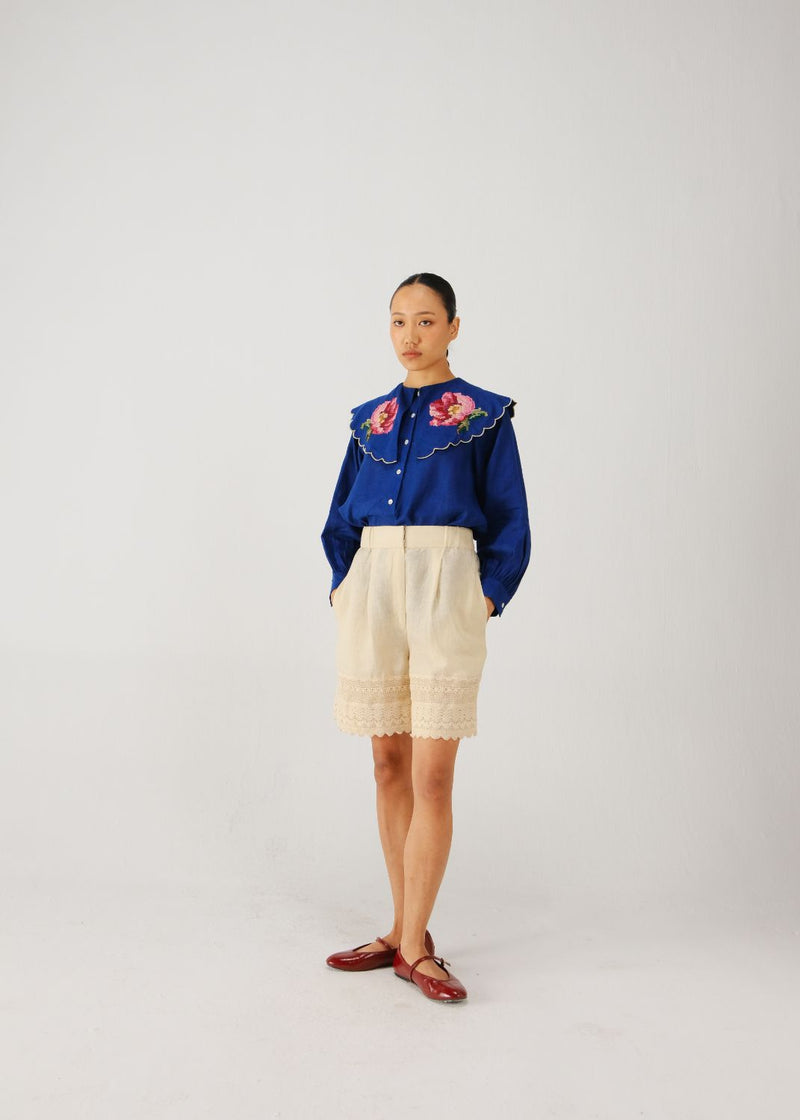 Julia set-Blue rose emb. by CORD for women Worldwide