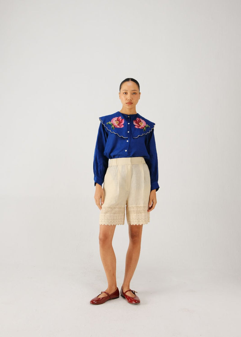 Julia set-Blue rose emb. by CORD for women Worldwide
