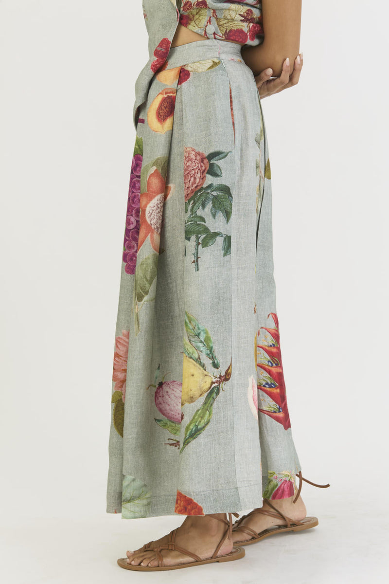 JUNIPER WAISTCOAT AND BOX PLEAT SKIRT by Yam in blue color for women Worldwide