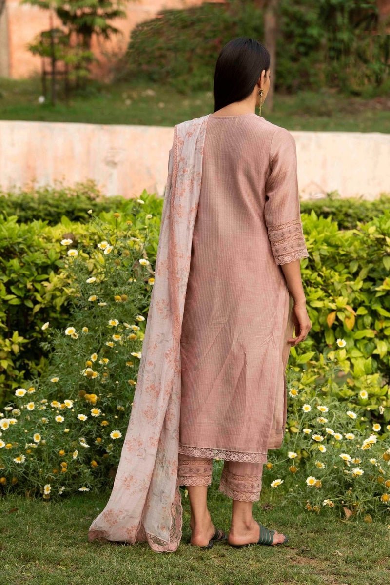 Kamal Biscuit Colour Kurta Set by Priti Prashant for women Worldwide