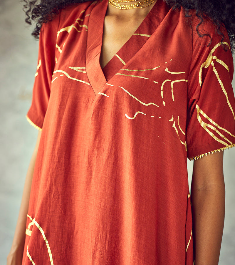 Kesari kurta set Kurta Sets by Khara Kapas for women Worldwide