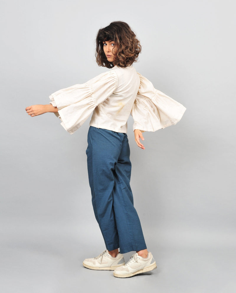 KHADI BLOUSE UMBRELLA WHITE by Rias for women Worldwide