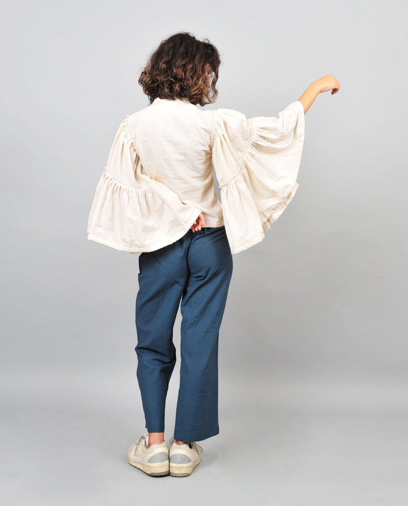 KHADI BLOUSE UMBRELLA WHITE by Rias for women Worldwide
