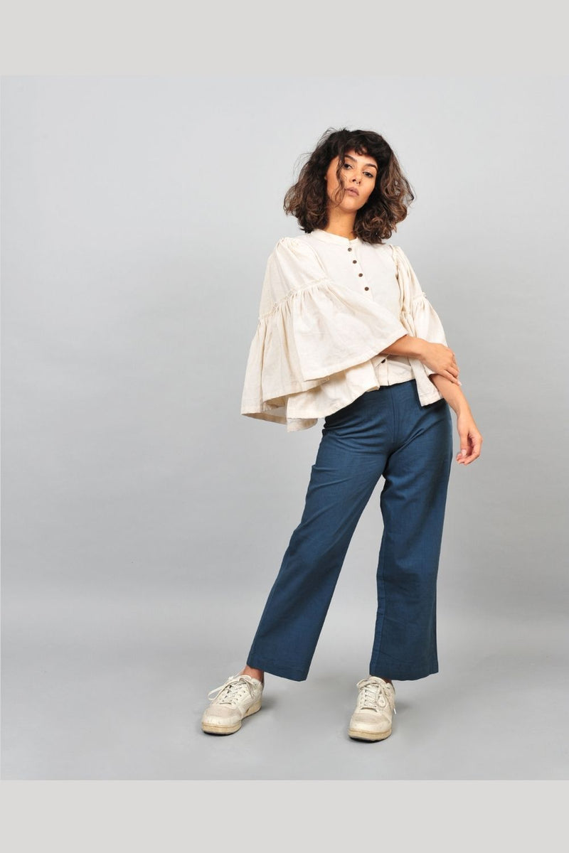 KHADI BLOUSE UMBRELLA WHITE by Rias for women Worldwide