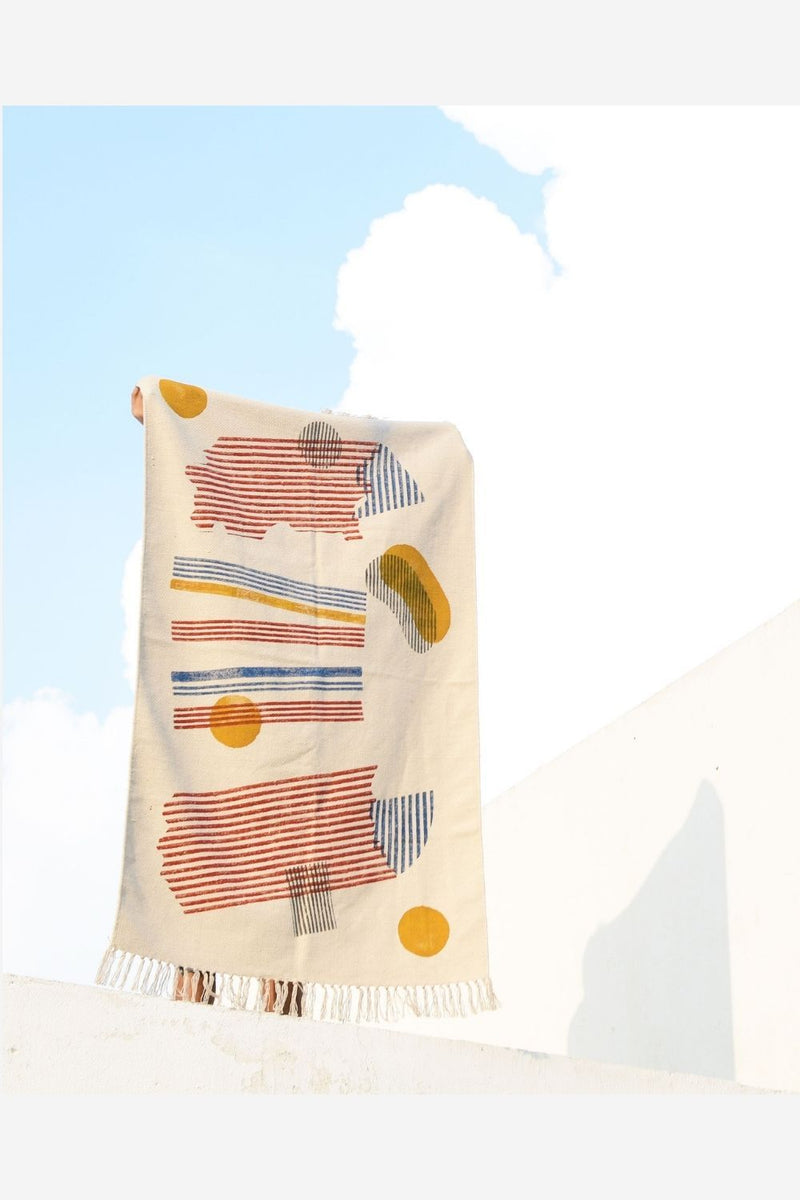 KHIMSAR DHURRIE linen by Rias for Worldwide