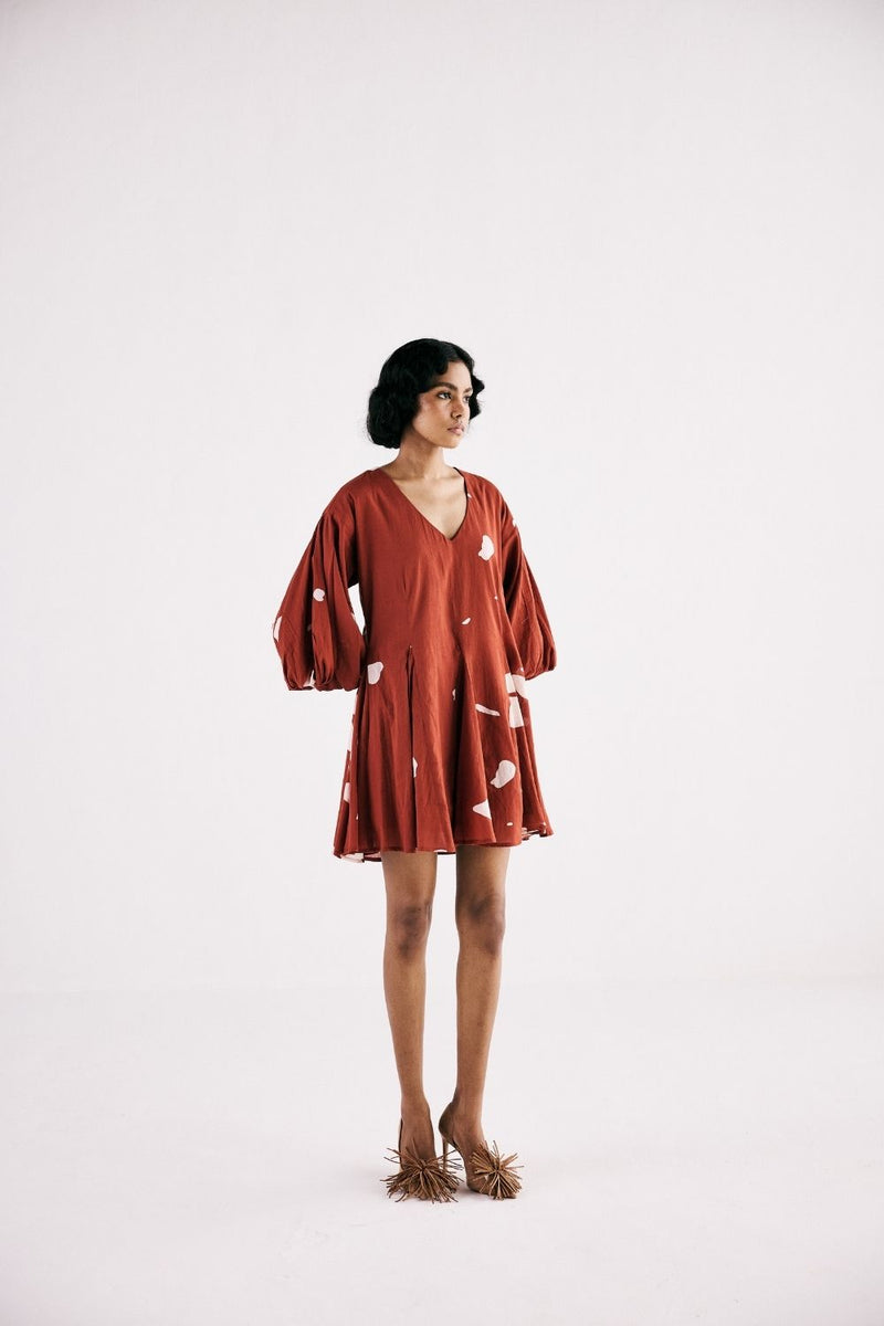 RUSTIC GLORY DRESS cotton by Khara Kapas in red for women Worldwide