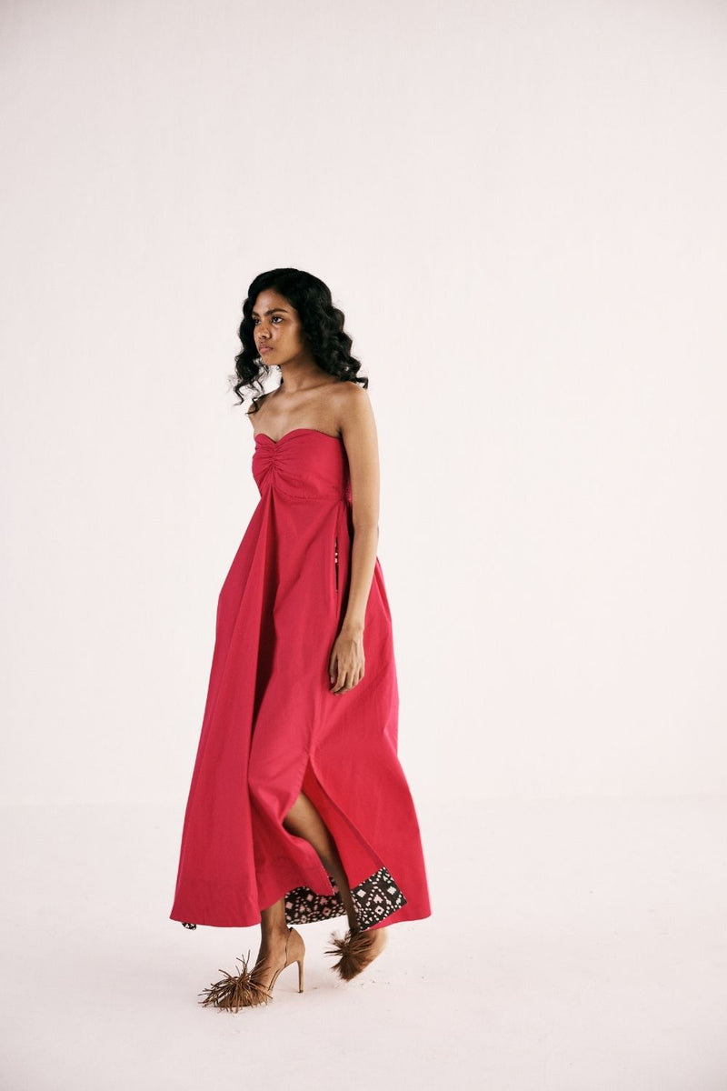 FUCHSIA FLAME GOWN poplin by Khara Kapas in pink for women Worldwide