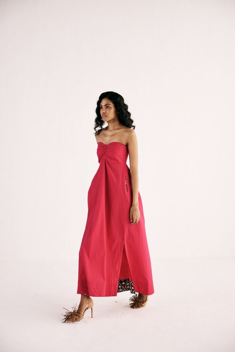 FUCHSIA FLAME GOWN poplin by Khara Kapas in pink for women Worldwide