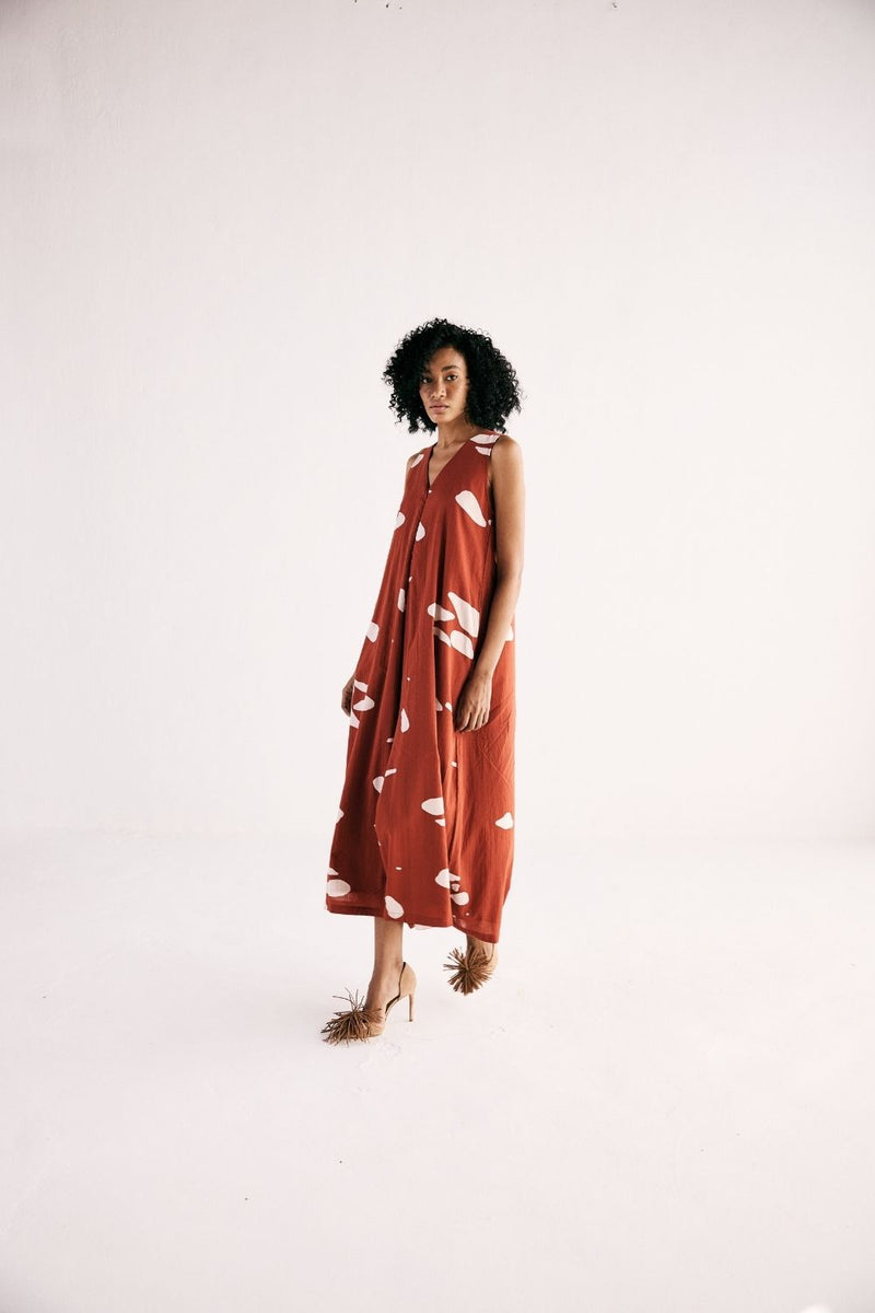 EMBER JUMPSUIT cotton by Khara Kapas in red for women Worldwide