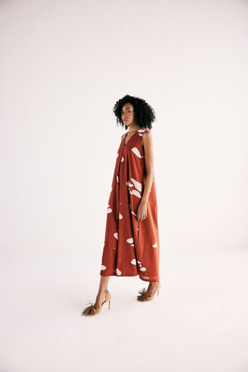 EMBER JUMPSUIT cotton by Khara Kapas in red for women Worldwide