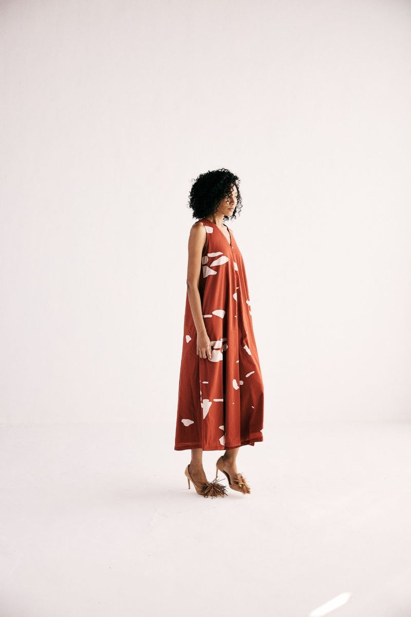 EMBER JUMPSUIT cotton by Khara Kapas in red for women Worldwide