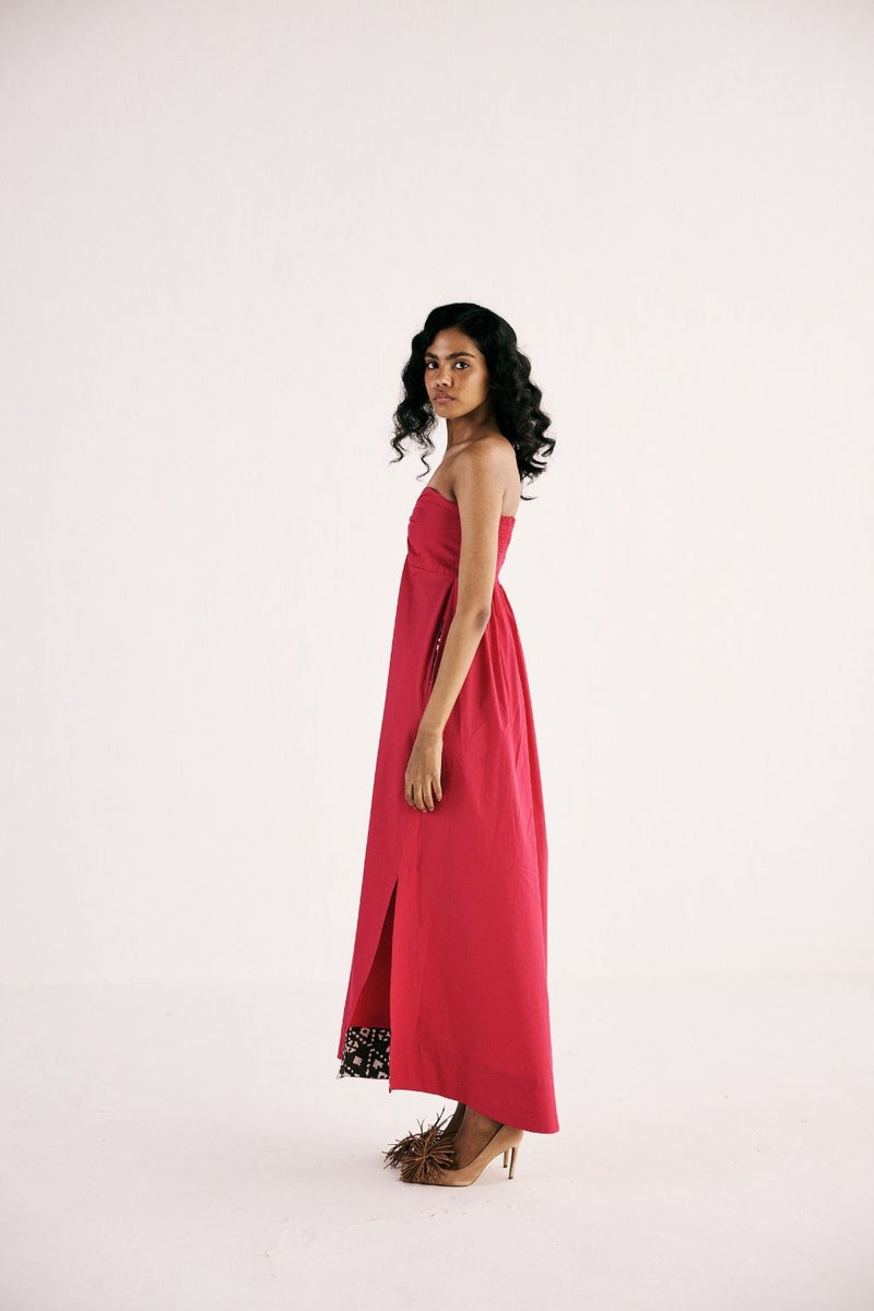 FUCHSIA FLAME GOWN poplin by Khara Kapas in pink for women Worldwide