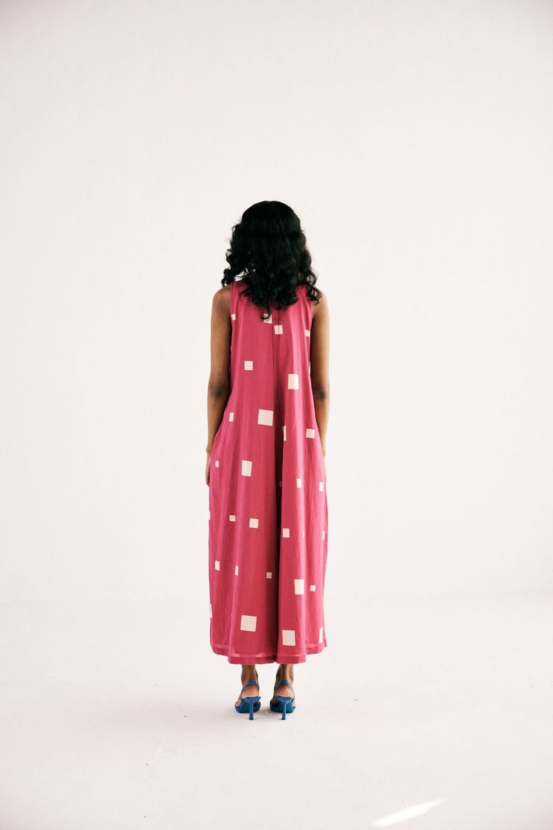 PINK MATRIX JUMPSUIT cotton by Khara Kapas in pink for women Worldwide
