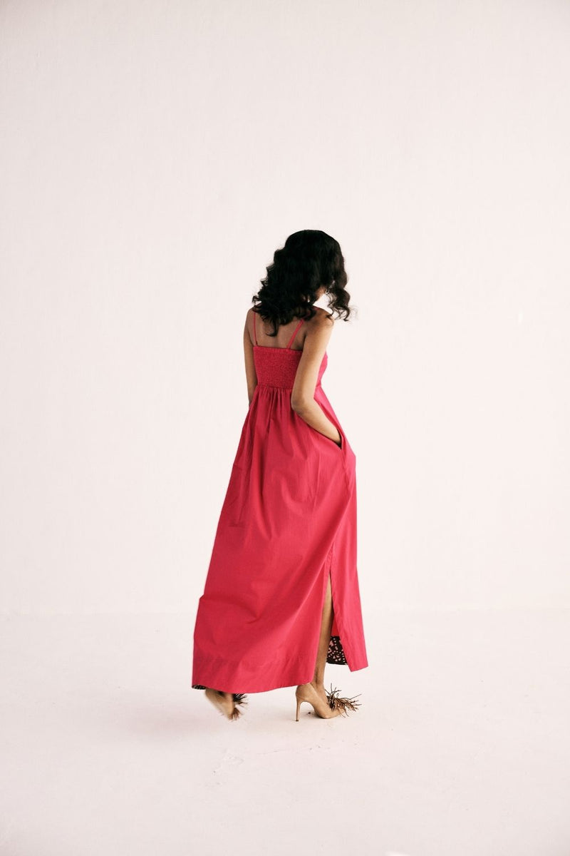 FUCHSIA FLAME GOWN poplin by Khara Kapas in pink for women Worldwide