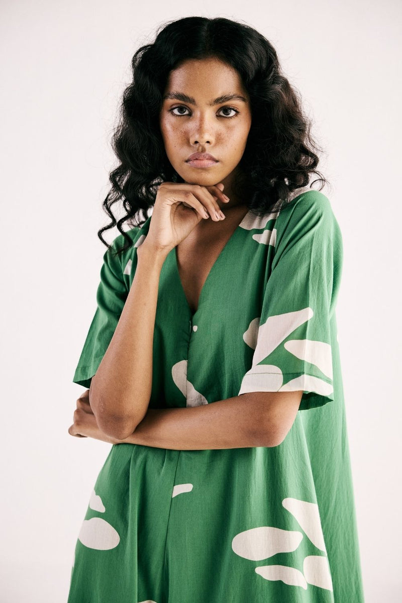 GEMS OF PARADISE JUMPSUIT cotton by Khara Kapas in green for women Worldwide