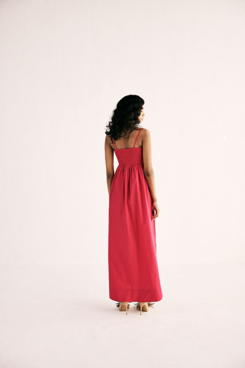 FUCHSIA FLAME GOWN poplin by Khara Kapas in pink for women Worldwide