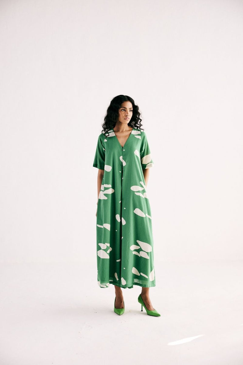 GEMS OF PARADISE JUMPSUIT cotton by Khara Kapas in green for women Worldwide