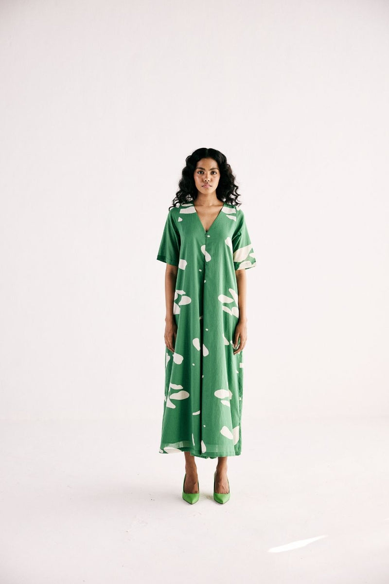 GEMS OF PARADISE JUMPSUIT cotton by Khara Kapas in green for women Worldwide