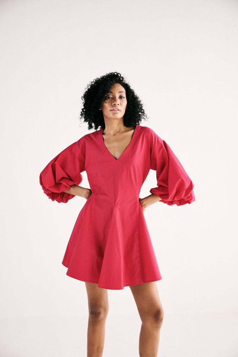 FLAMINGO BLAZE DRESS poplin by Khara Kapas in pink for women Worldwide