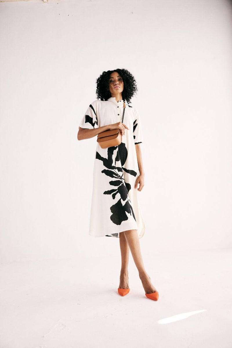 MOONLIT FLORA DRESS cotton by Khara Kapas in white for women Worldwide