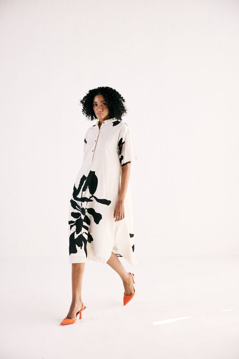MOONLIT FLORA DRESS cotton by Khara Kapas in white for women Worldwide