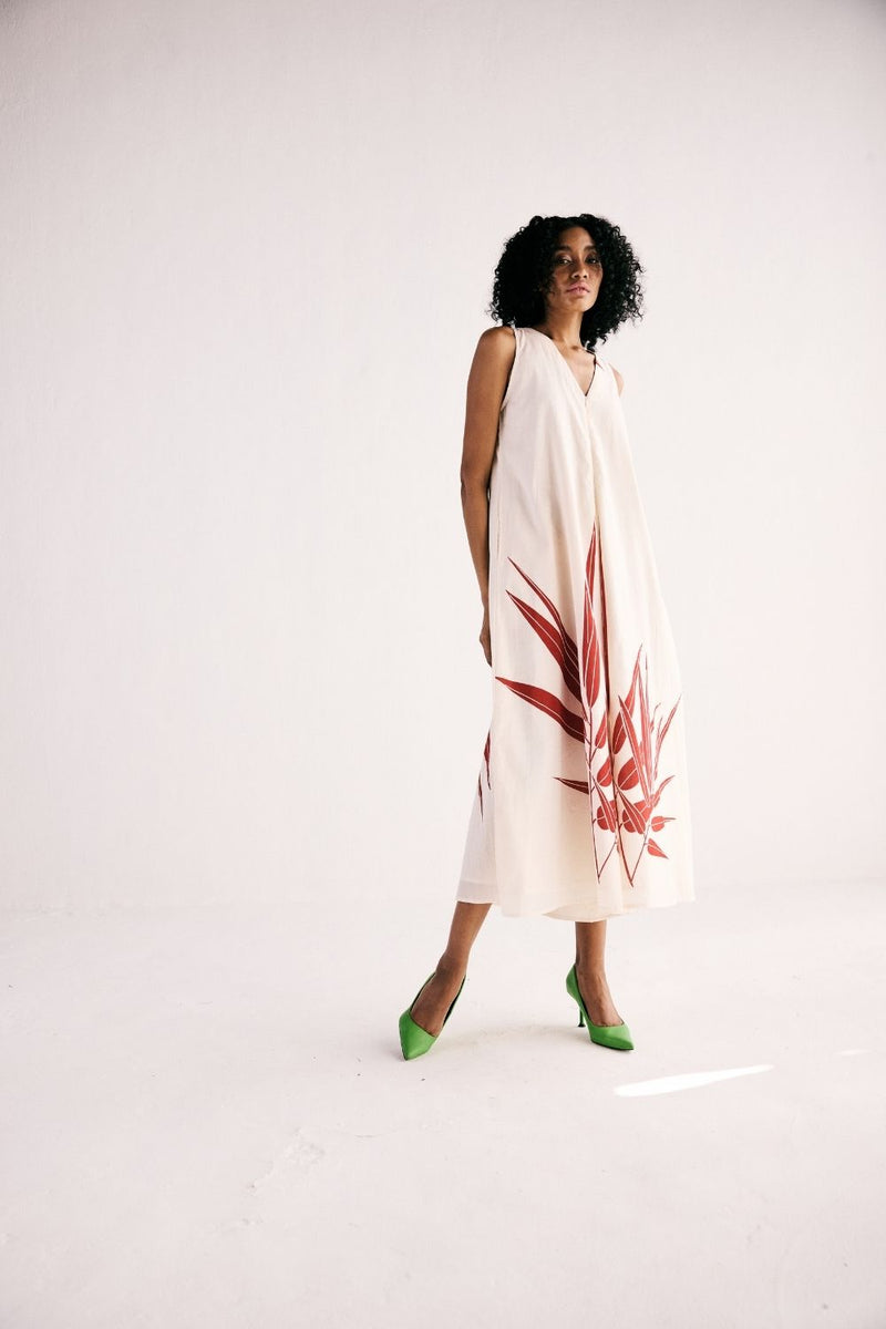 ELYSIAN FERN JUMPSUIT cotton by Khara Kapas in white for women Worldwide