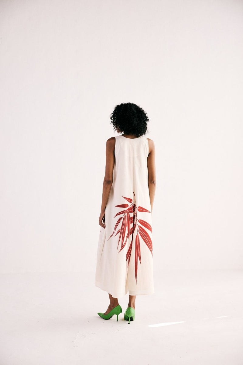 ELYSIAN FERN JUMPSUIT cotton by Khara Kapas in white for women Worldwide