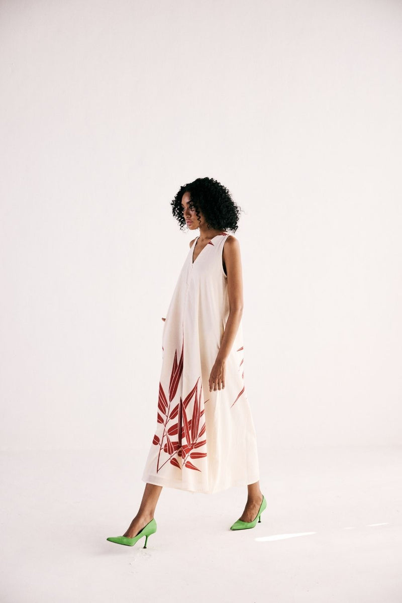 ELYSIAN FERN JUMPSUIT cotton by Khara Kapas in white for women Worldwide