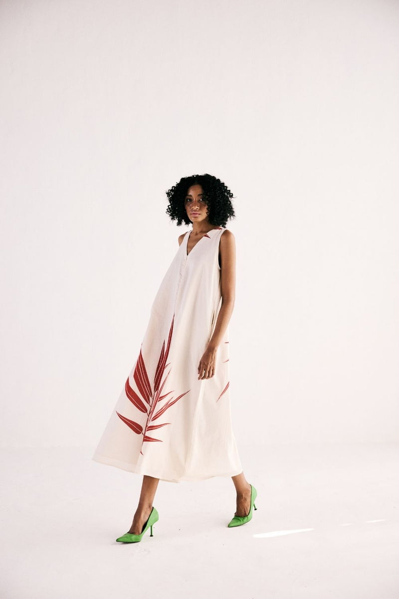 ELYSIAN FERN JUMPSUIT cotton by Khara Kapas in white for women Worldwide