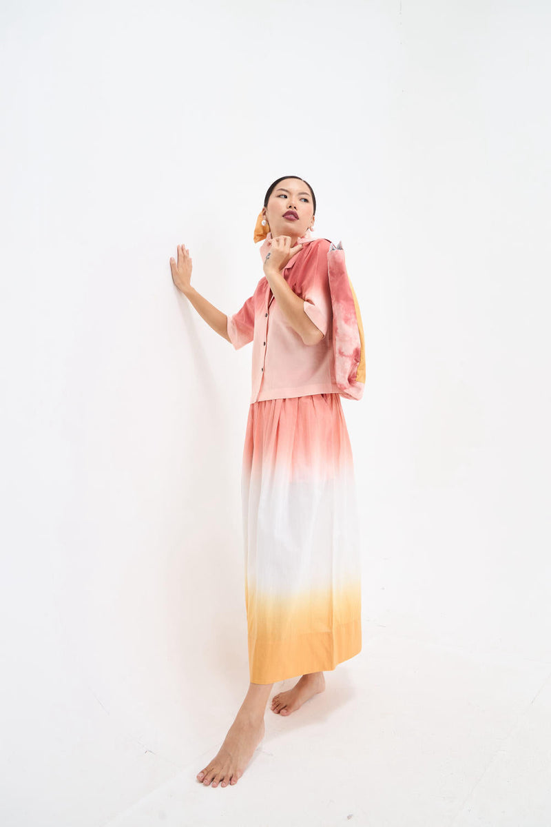 OMBRE SKIRT TOP SET cotton by Aavidi for women Worldwide