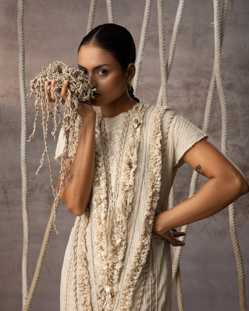Ivory Lace Embroidered Midi