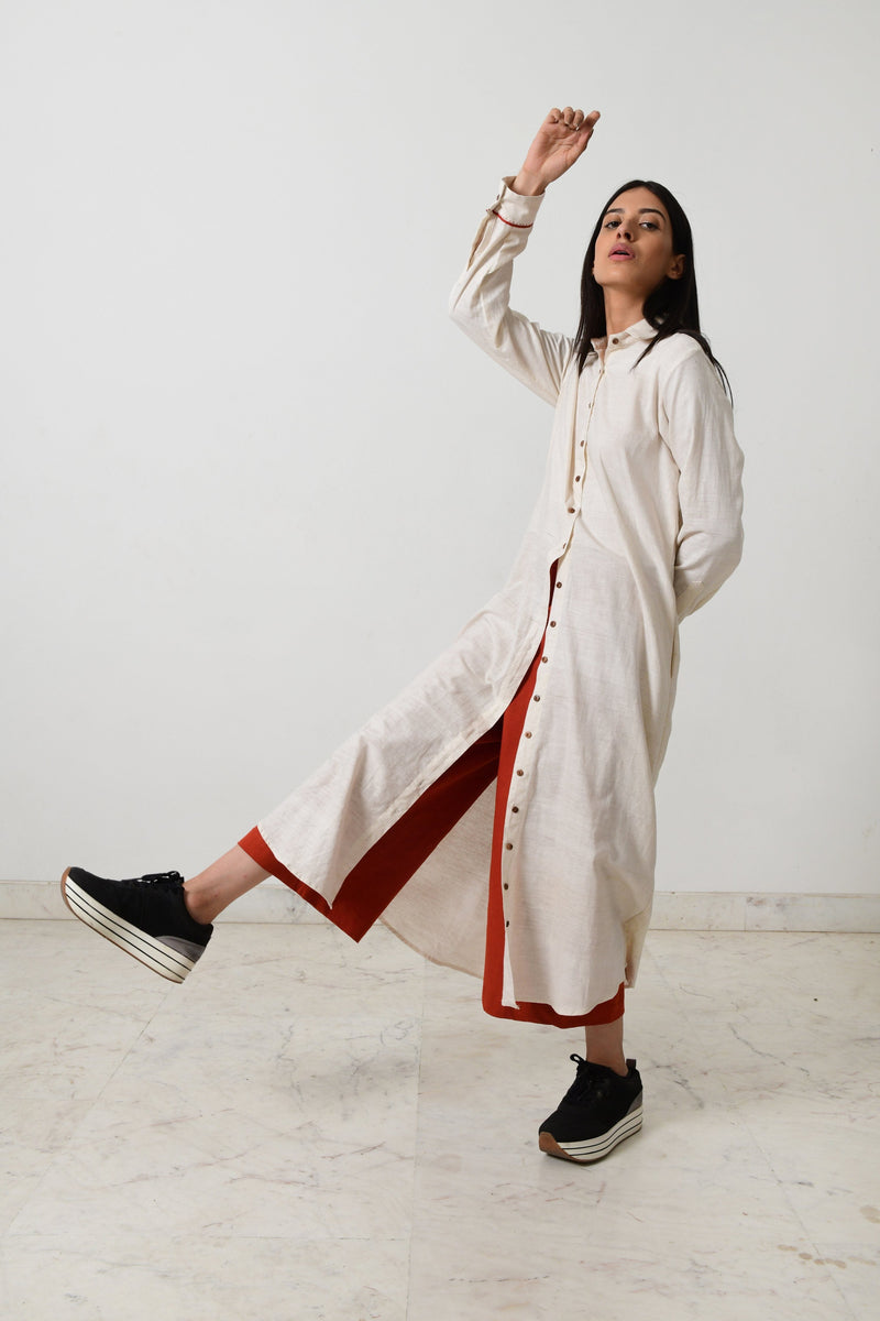 KORA KHADI BACK PLEATED DRESS by Rias for women Worldwide
