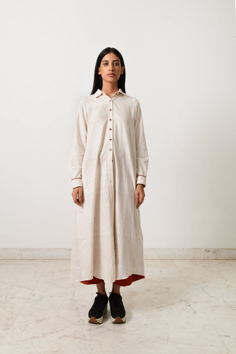 KORA KHADI BACK PLEATED DRESS by Rias for women Worldwide