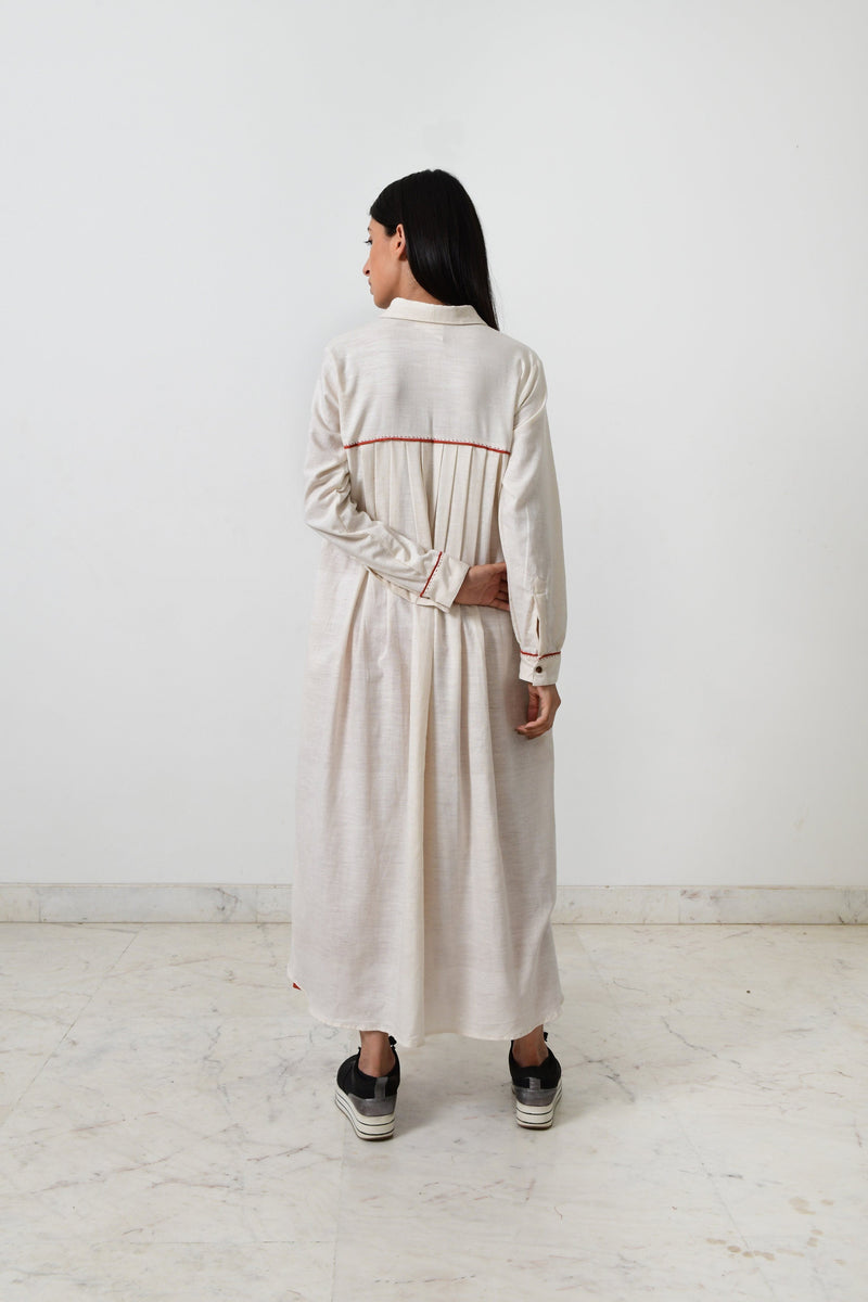KORA KHADI BACK PLEATED DRESS by Rias for women Worldwide