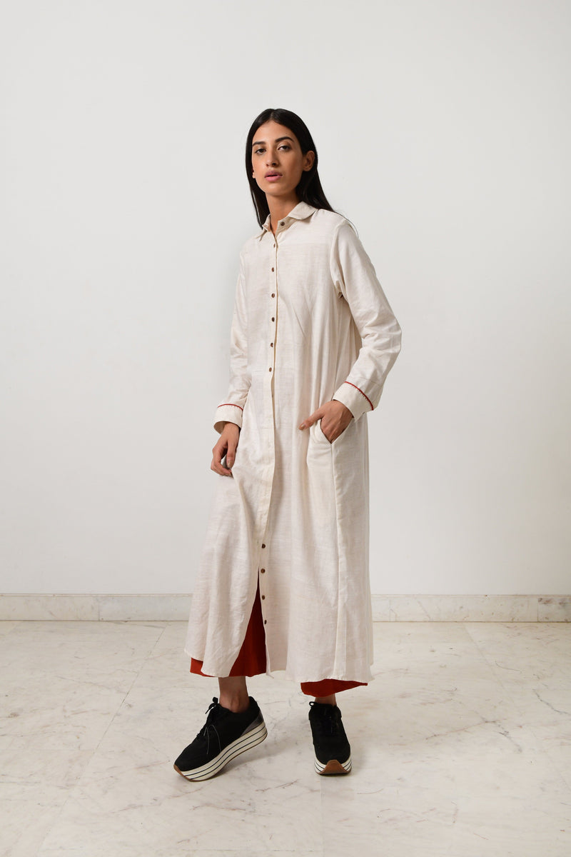 KORA KHADI BACK PLEATED DRESS by Rias for women Worldwide