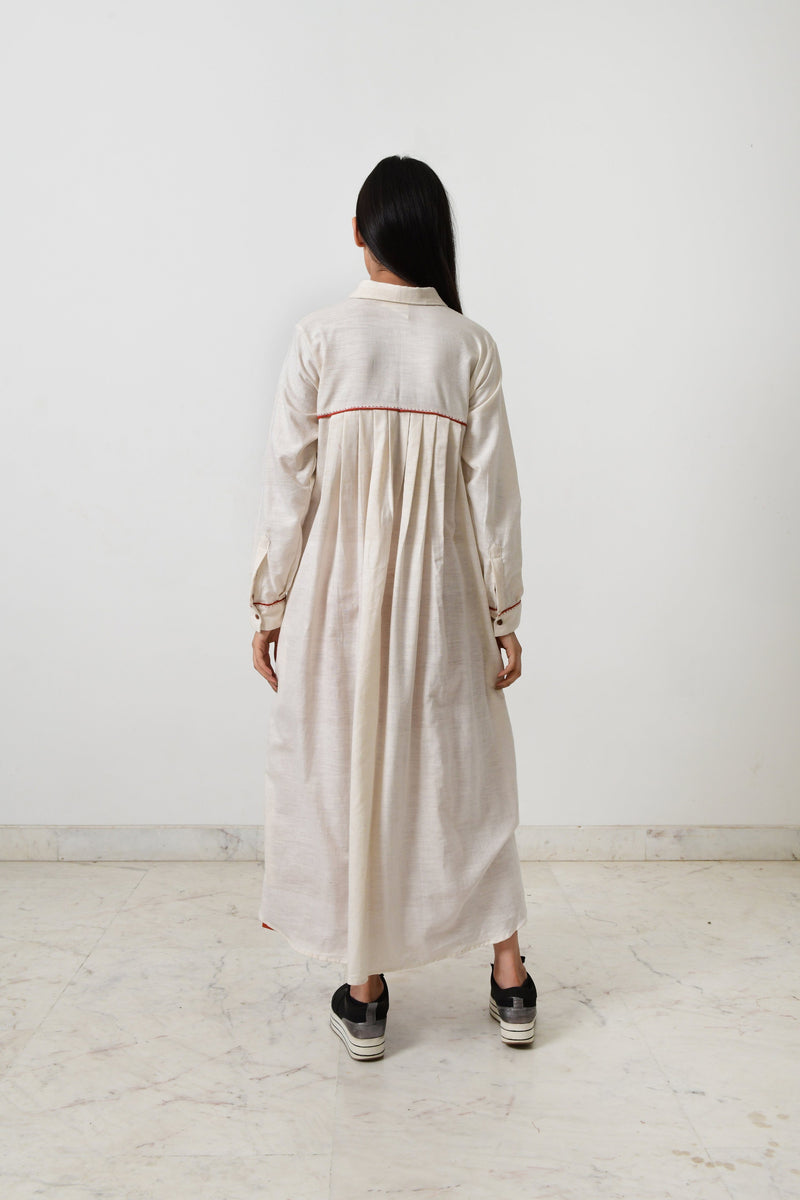 KORA KHADI BACK PLEATED DRESS by Rias for women Worldwide
