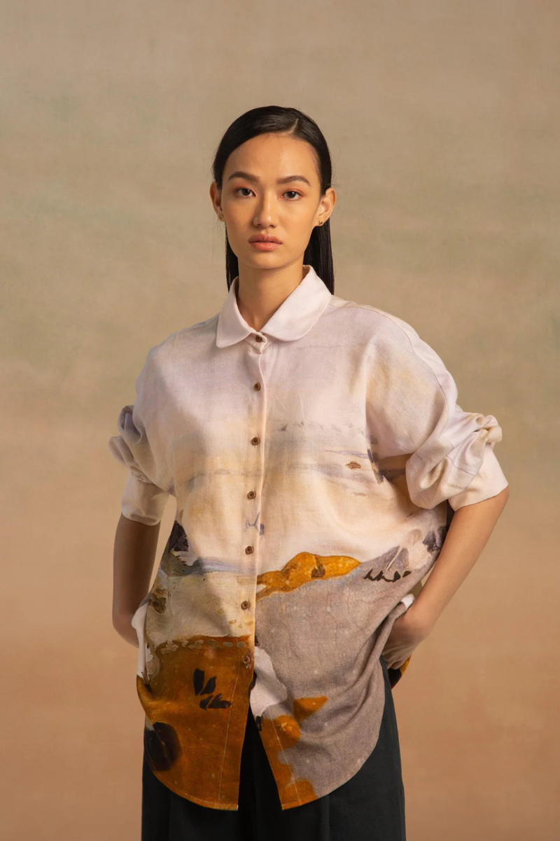 Kiera Shirt - Meadow Print cotton Top & Tunics,Shirt by CORD for women Worldwide