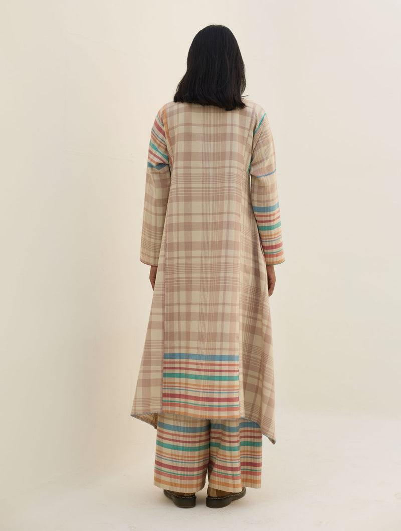 Daphne Merino Wool Kurta Set - Beige by Manan in beige color for women Worldwide