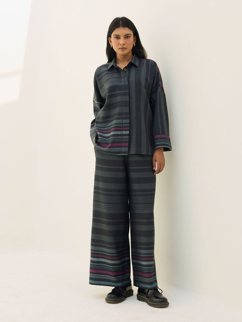 Ellen Dolman Sleeve Co-ord Set - Charcoal by Manan in charcoal color for women Worldwide