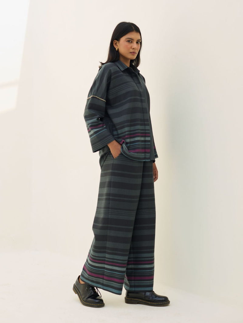 Ellen Dolman Sleeve Co-ord Set - Charcoal by Manan in charcoal color for women Worldwide