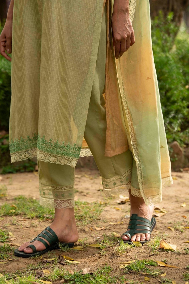 Kumud Light Green Kurta Set by Priti Prashant for women Worldwide