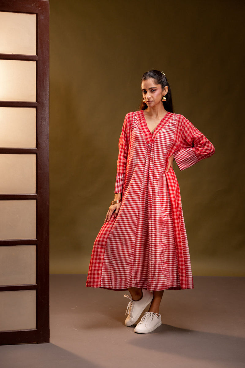 Reverie Kurta gamcha dress by 145 East in red for women Worldwide