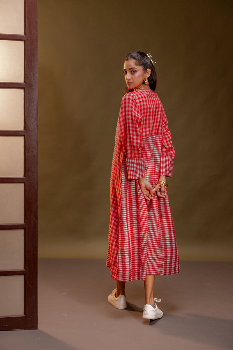 Reverie Kurta gamcha dress by 145 East in red for women Worldwide