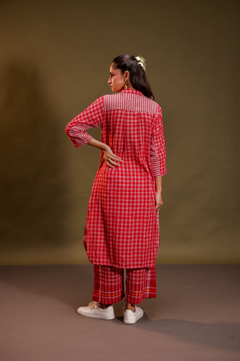 Rituals Kurta gamcha dress by 145 East in red for women Worldwide