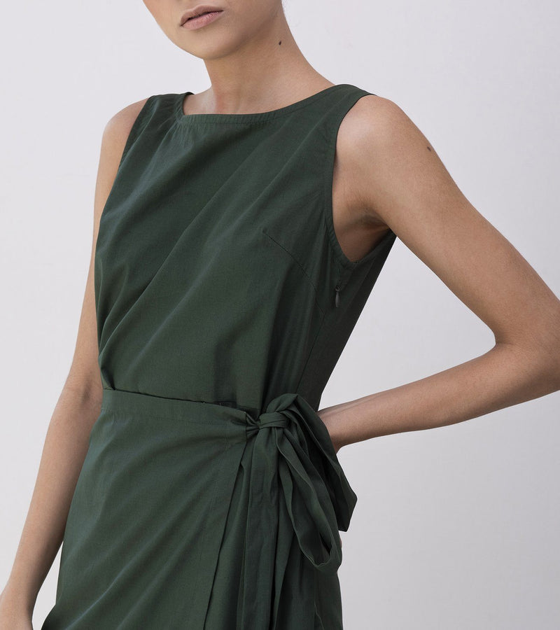 Lady Fern Midi Dress Dress by Khara Kapas in green for women Worldwide