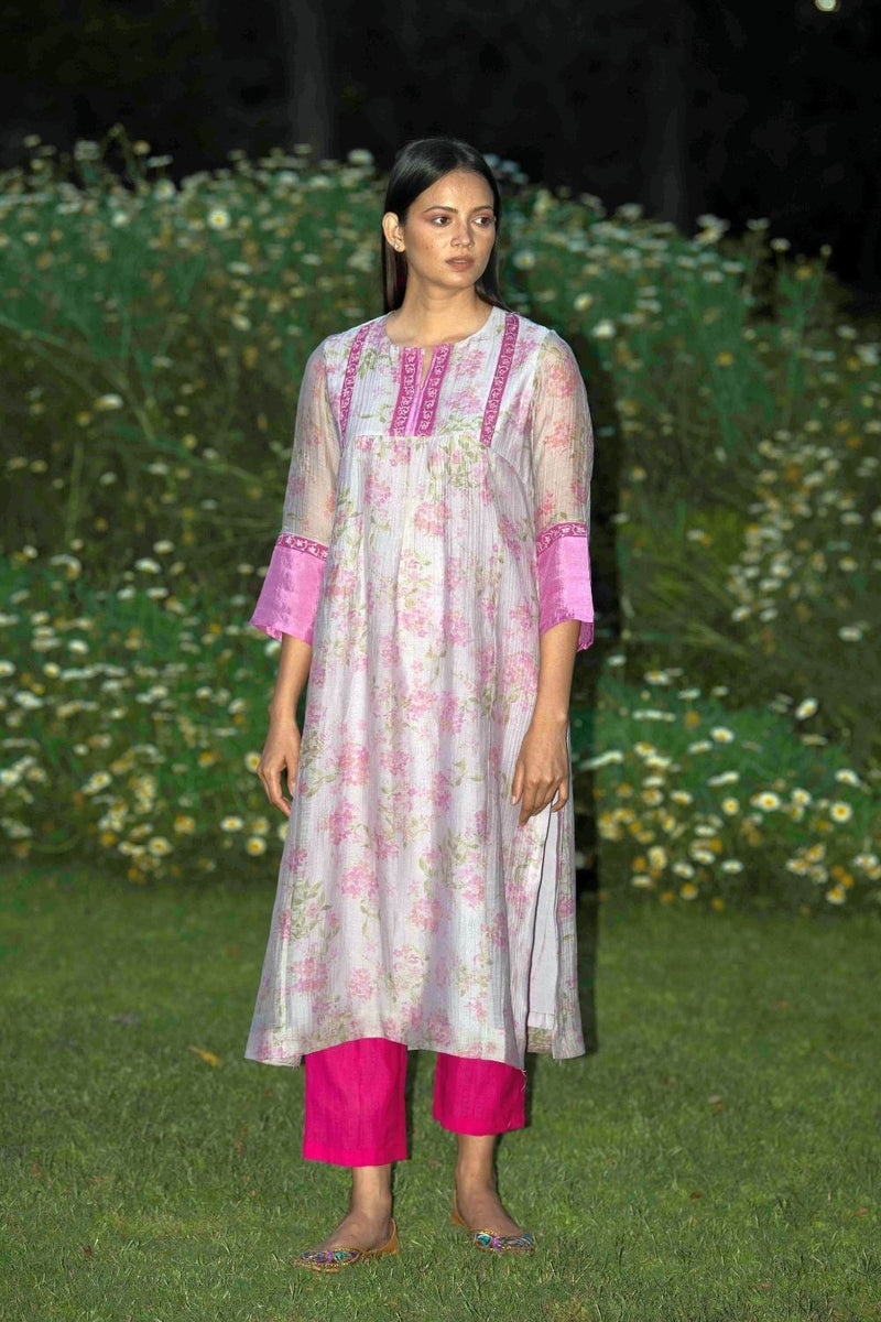 Lavender Lilac Kurta Set by Priti Prashant for women Worldwide