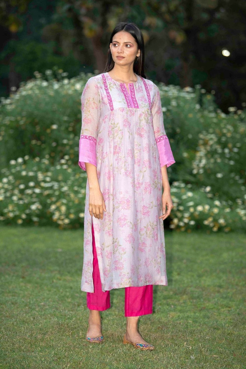 Lavender Lilac Kurta Set by Priti Prashant for women Worldwide