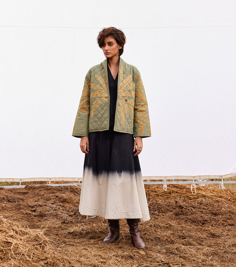 Lawn jacket cotton by Khara Kapas in green for women Worldwide