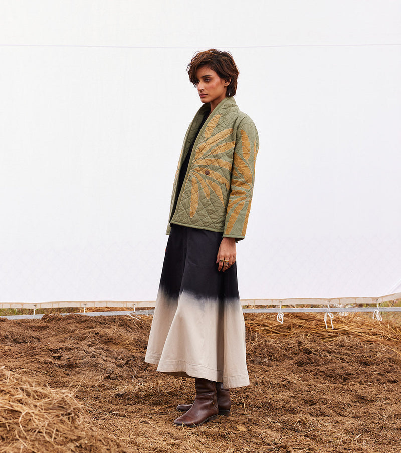 Lawn jacket cotton by Khara Kapas in green for women Worldwide